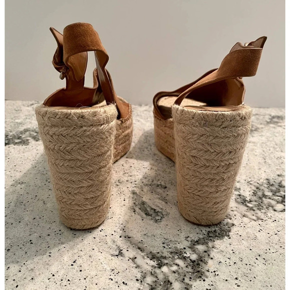 Marc Fisher Andela Sandals Suede Wedge Heel Espadrilles Brown Size 11 NEW - Picture 7 of 10